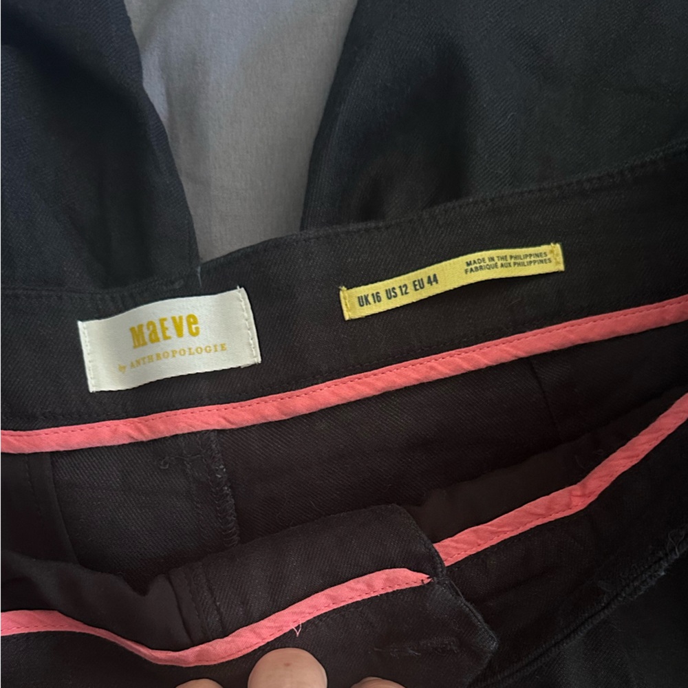 Anthropology Maeve high waist Black Wide Leg long Shorts